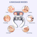 Smart Wireless Neck & Back Massager with Heat + TENS Therapy