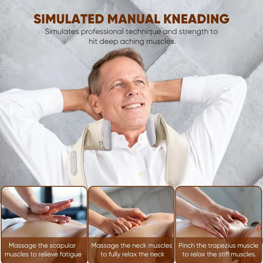 Wireless 3D Shiatsu Neck & Shoulder Massager