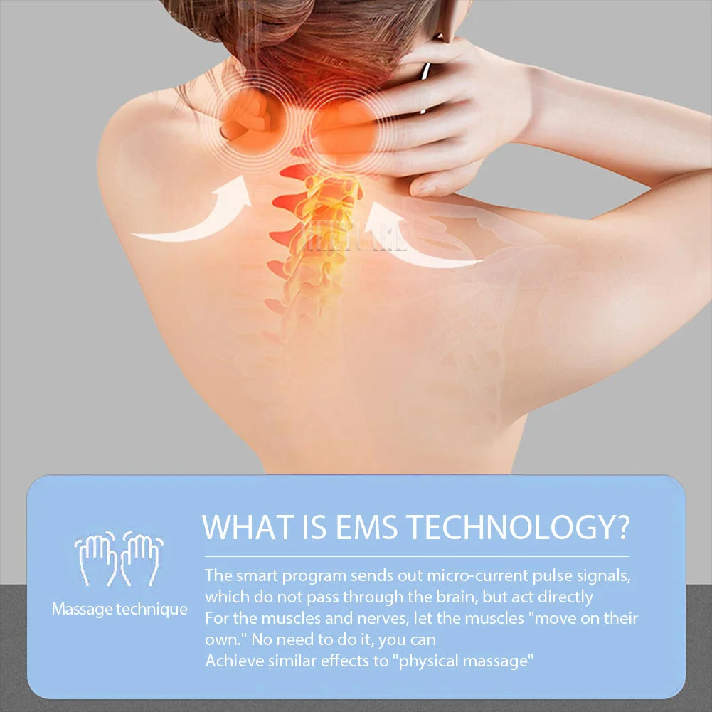 Smart Wireless Neck & Back Massager with Heat + TENS Therapy