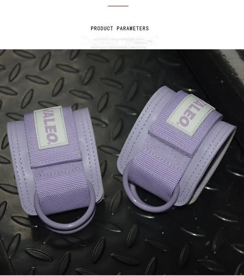 Leather Fitness Ankle Straps Adjustable D-Ring Foot Support