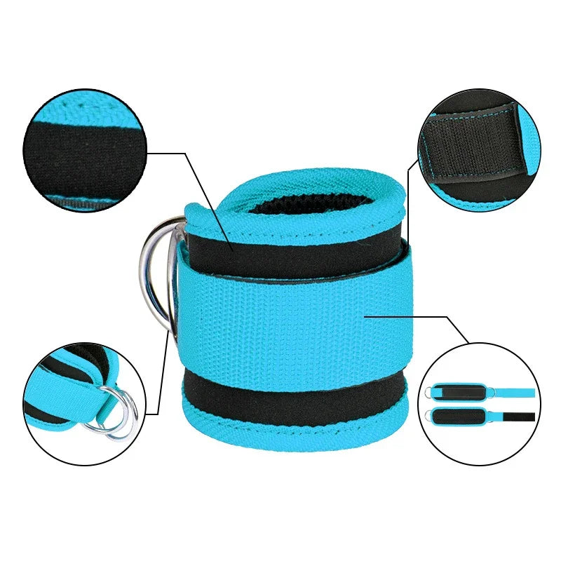 Fitness Ankle Straps Adjustable D-Rings