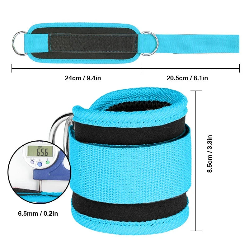Fitness Ankle Straps Adjustable D-Rings