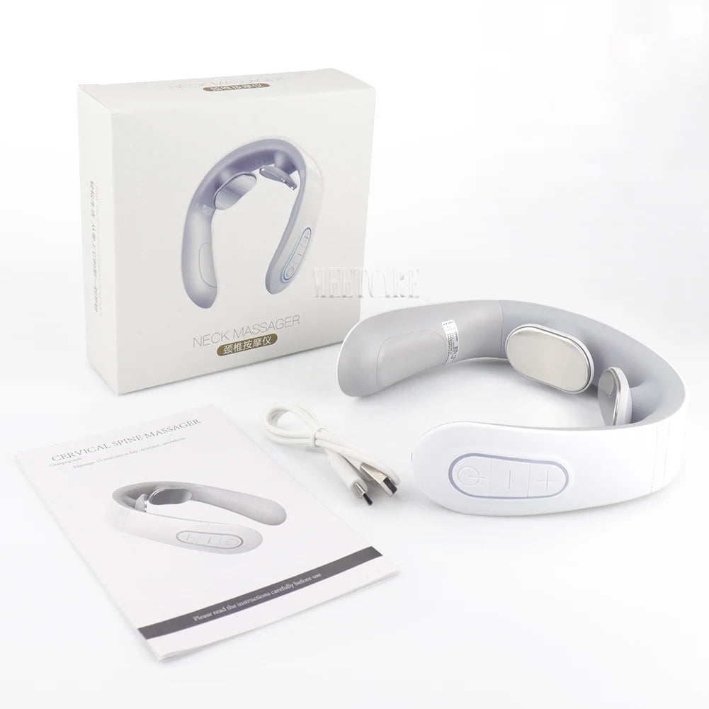 Smart Wireless Neck & Back Massager with Heat + TENS Therapy