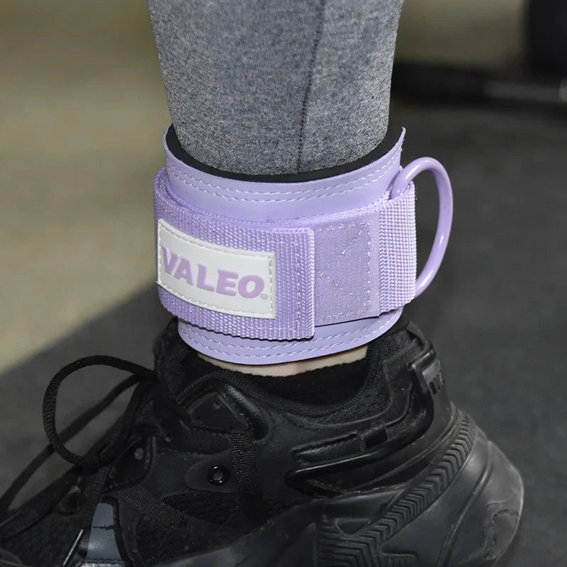 Leather Fitness Ankle Straps Adjustable D-Ring Foot Support