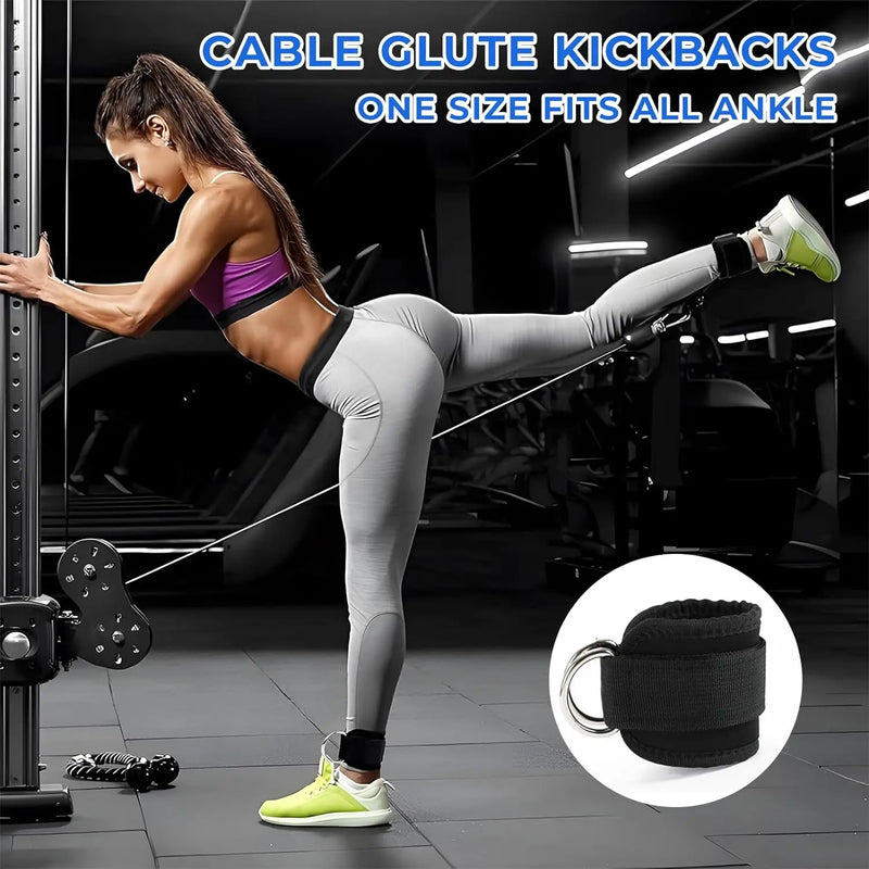 Fitness Ankle Straps Adjustable D-Rings