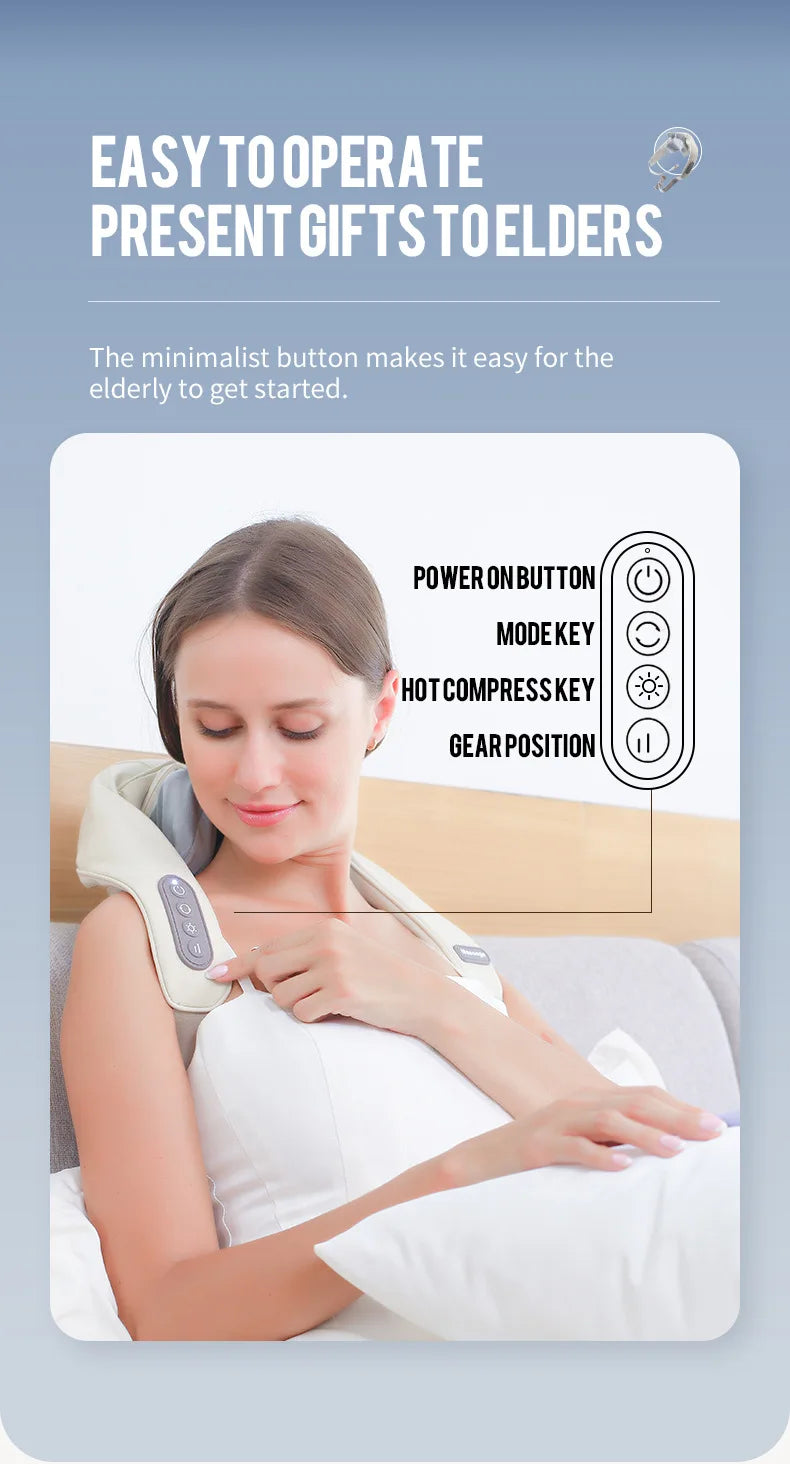 Wireless 3D Kneading Neck & Shoulder Massager