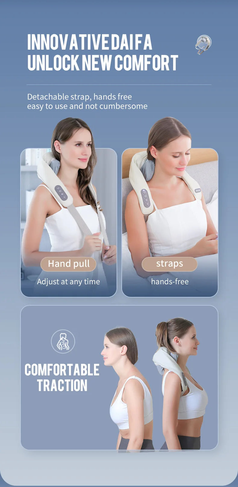 Wireless 3D Kneading Neck & Shoulder Massager