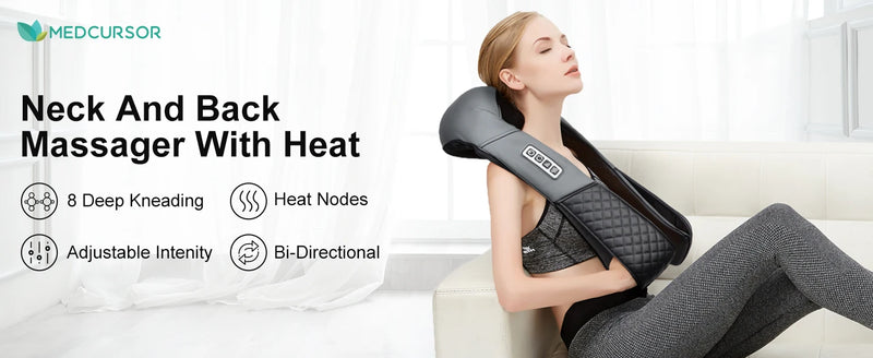 4D Smart Neck & Back Massager with Heat Therapy