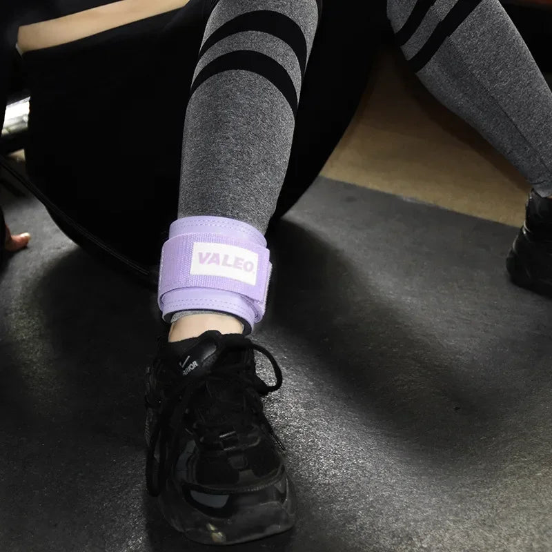 Leather Fitness Ankle Straps Adjustable D-Ring Foot Support