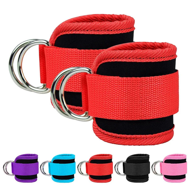 Fitness Ankle Straps Adjustable D-Rings