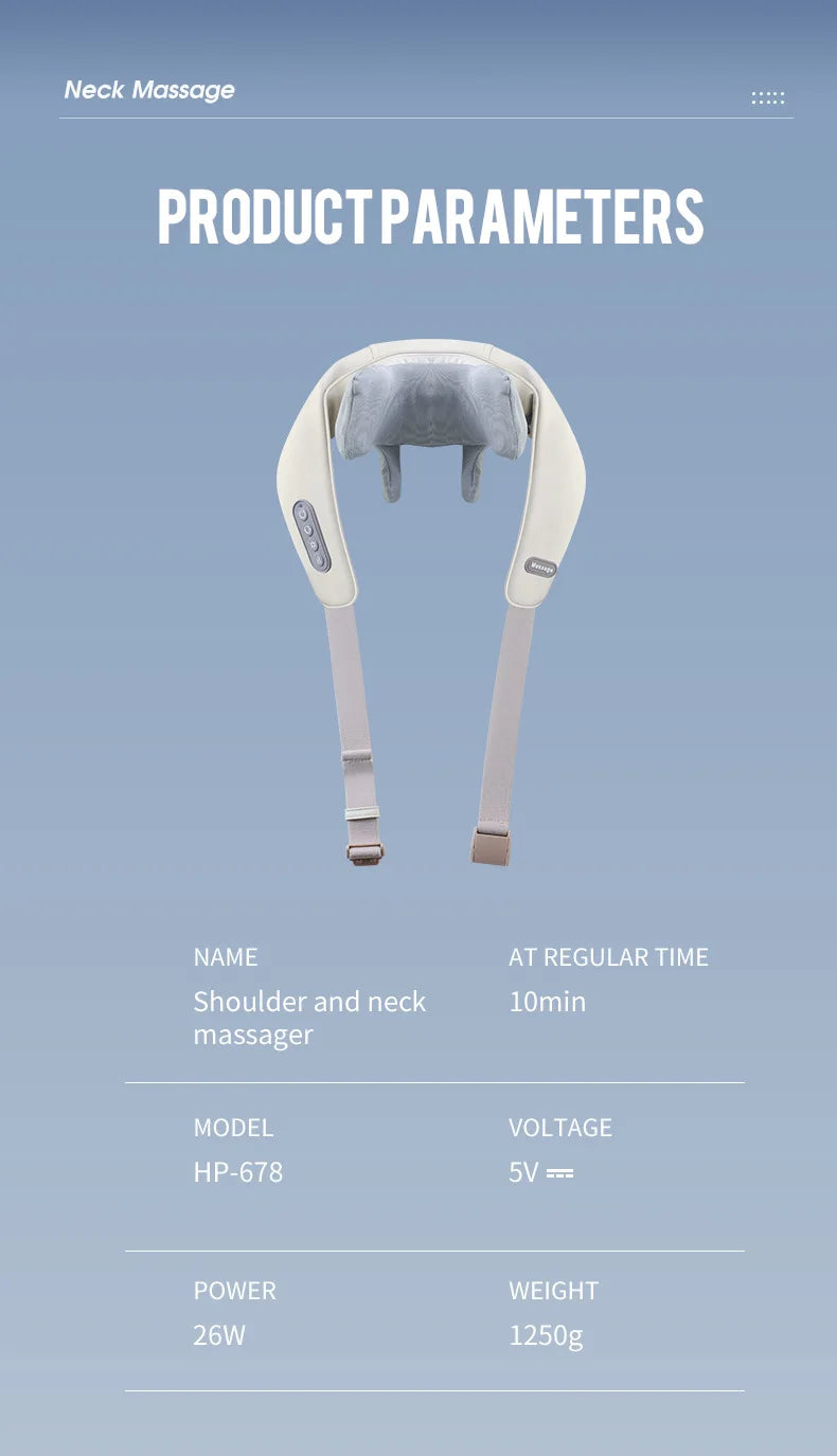 Wireless 3D Kneading Neck & Shoulder Massager