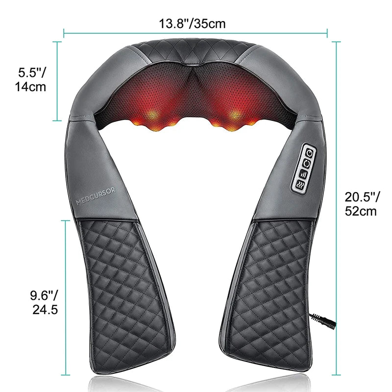 4D Smart Neck & Back Massager with Heat Therapy