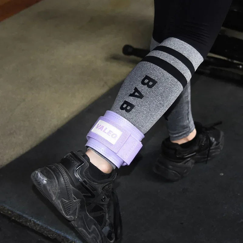 Leather Fitness Ankle Straps Adjustable D-Ring Foot Support