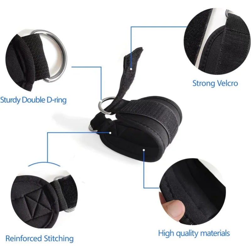 Fitness Ankle Straps Adjustable D-Rings