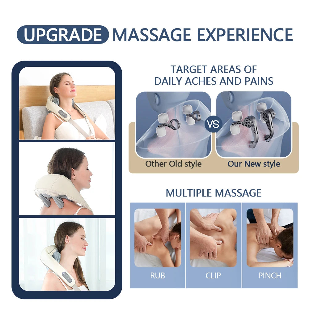 Wireless 3D Kneading Neck & Shoulder Massager