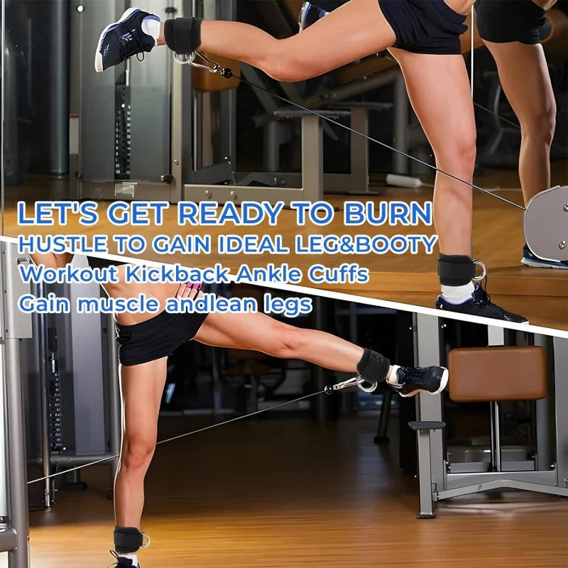 Fitness Ankle Straps Adjustable D-Rings