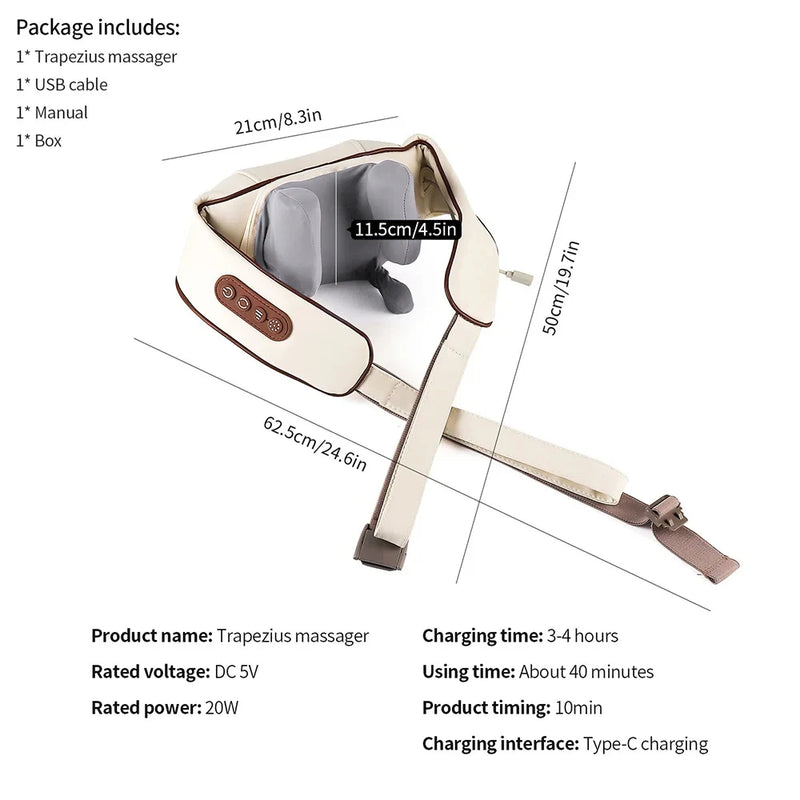 Wireless 3D Kneading Neck & Shoulder Massager