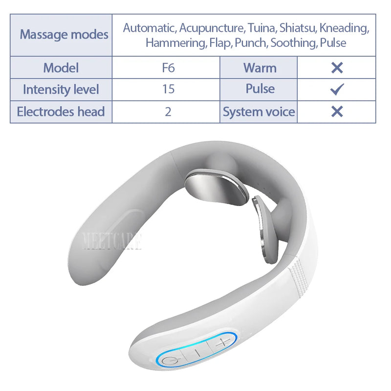 Smart Wireless Neck & Back Massager with Heat + TENS Therapy