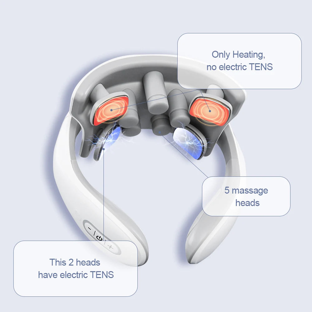 Smart Wireless Neck & Back Massager with Heat + TENS Therapy