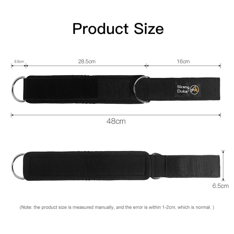 Fitness Ankle Straps D-Ring Support Cuffs Gym Leg Strength