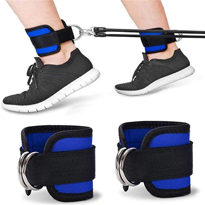 Fitness Ankle Straps Adjustable D-Rings