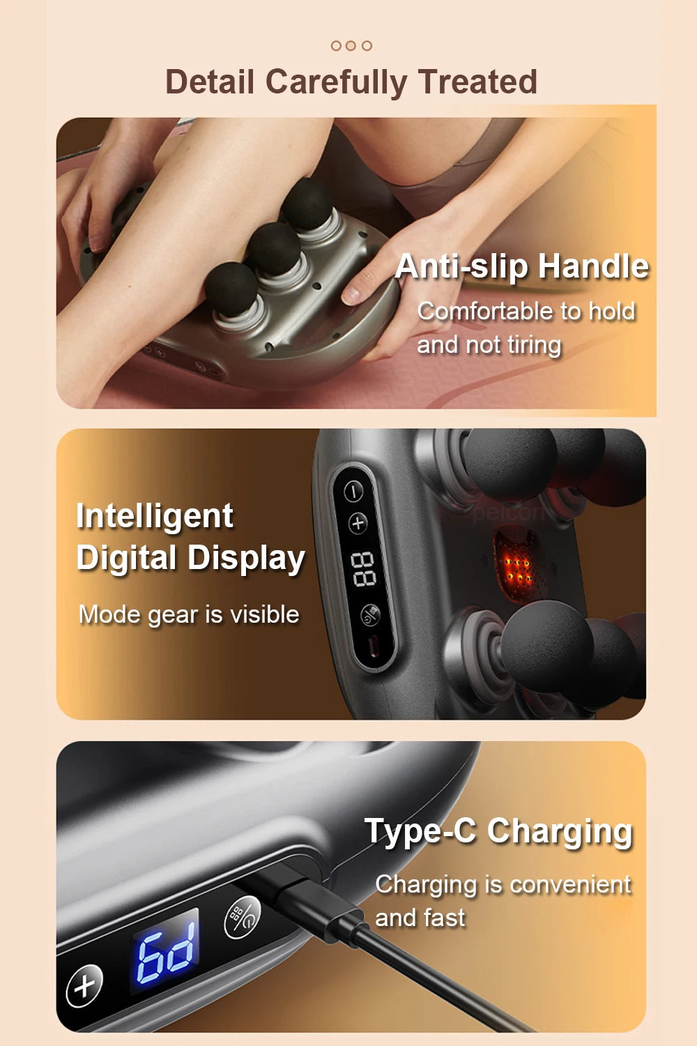 Fascia Gun Pro – 6-in-1 Deep Tissue Massager for Complete Muscle Recovery