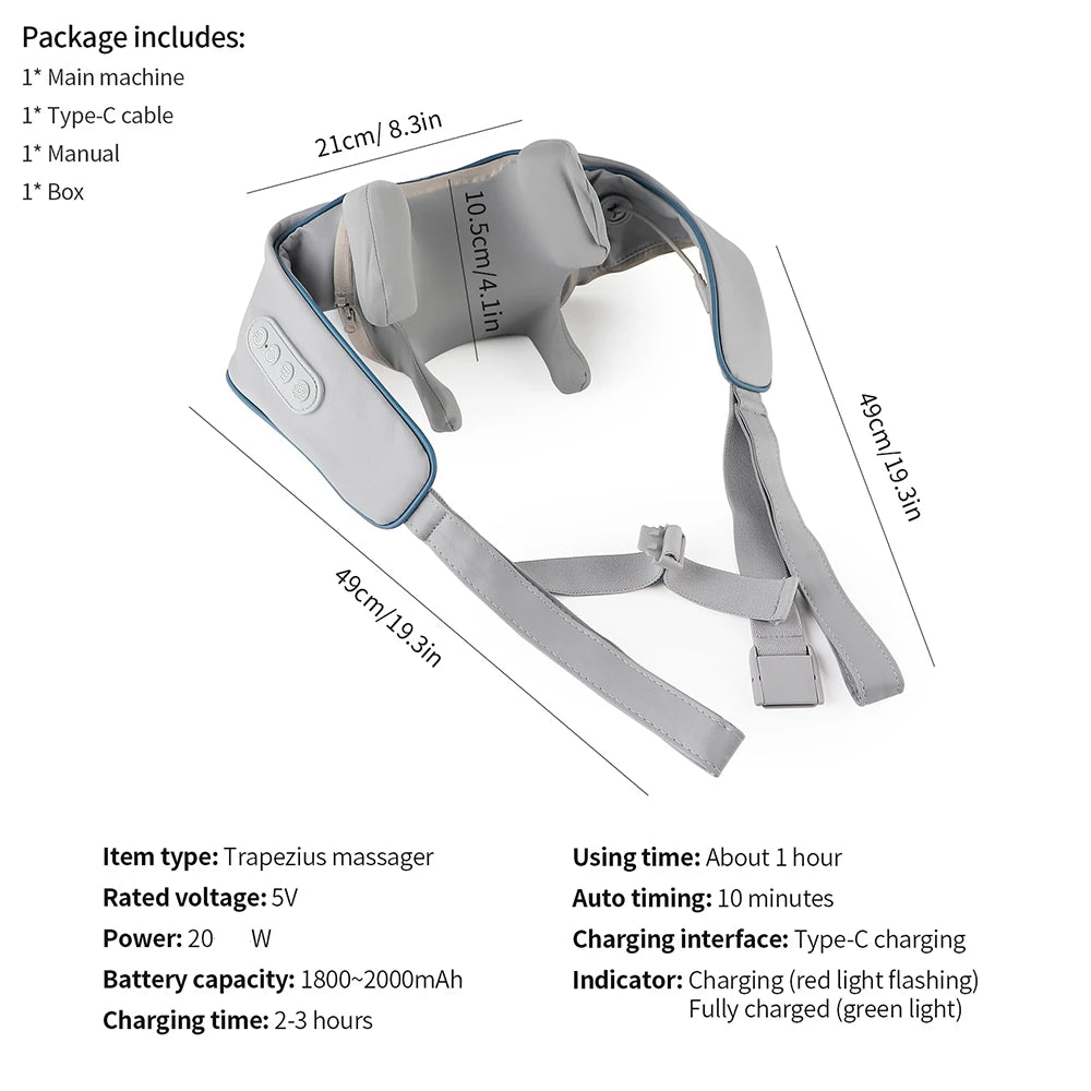 Wireless 3D Kneading Neck & Shoulder Massager