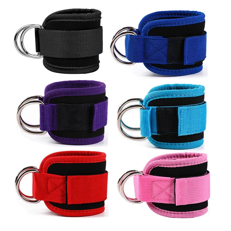 Fitness Ankle Straps Adjustable D-Rings