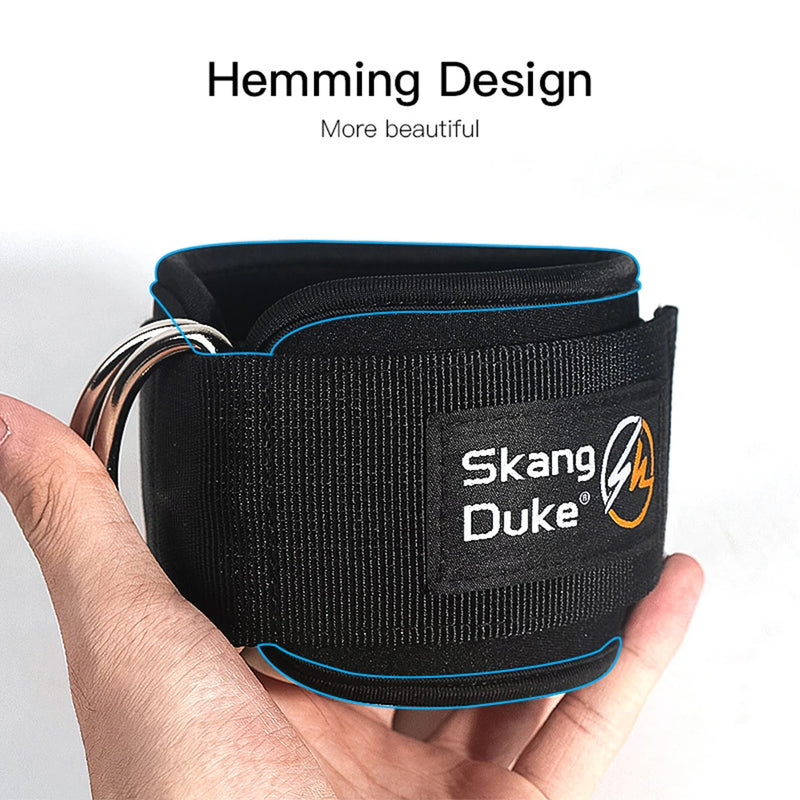 Fitness Ankle Straps D-Ring Support Cuffs Gym Leg Strength