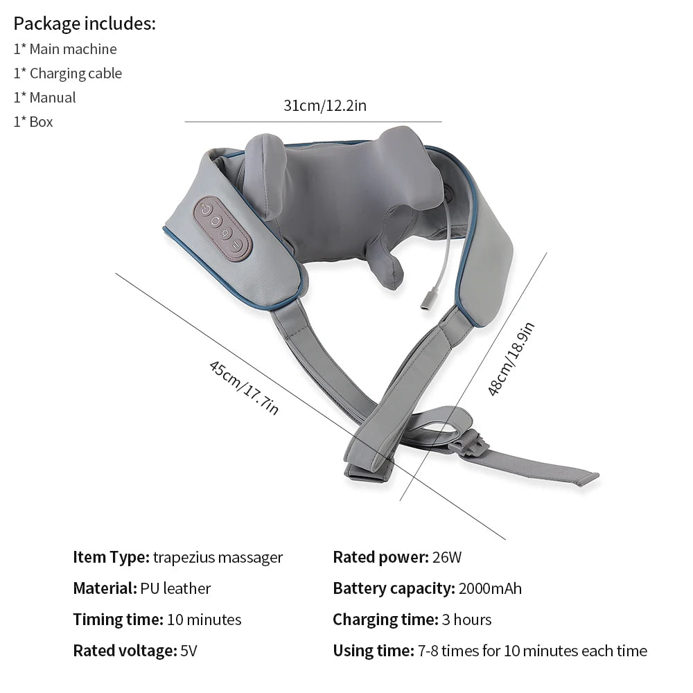 Wireless 3D Kneading Neck & Shoulder Massager