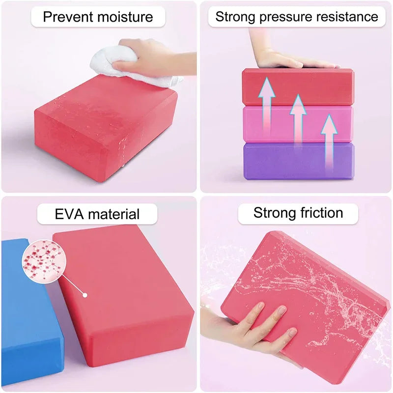 Premium Yoga Blocks (Set of 2) – High-Density EVA Support Bricks for Enhanced Practice