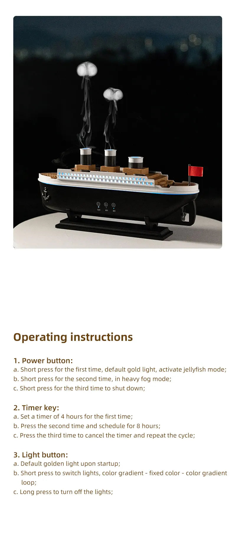 Train Cannon Ultrasonic Humidifier