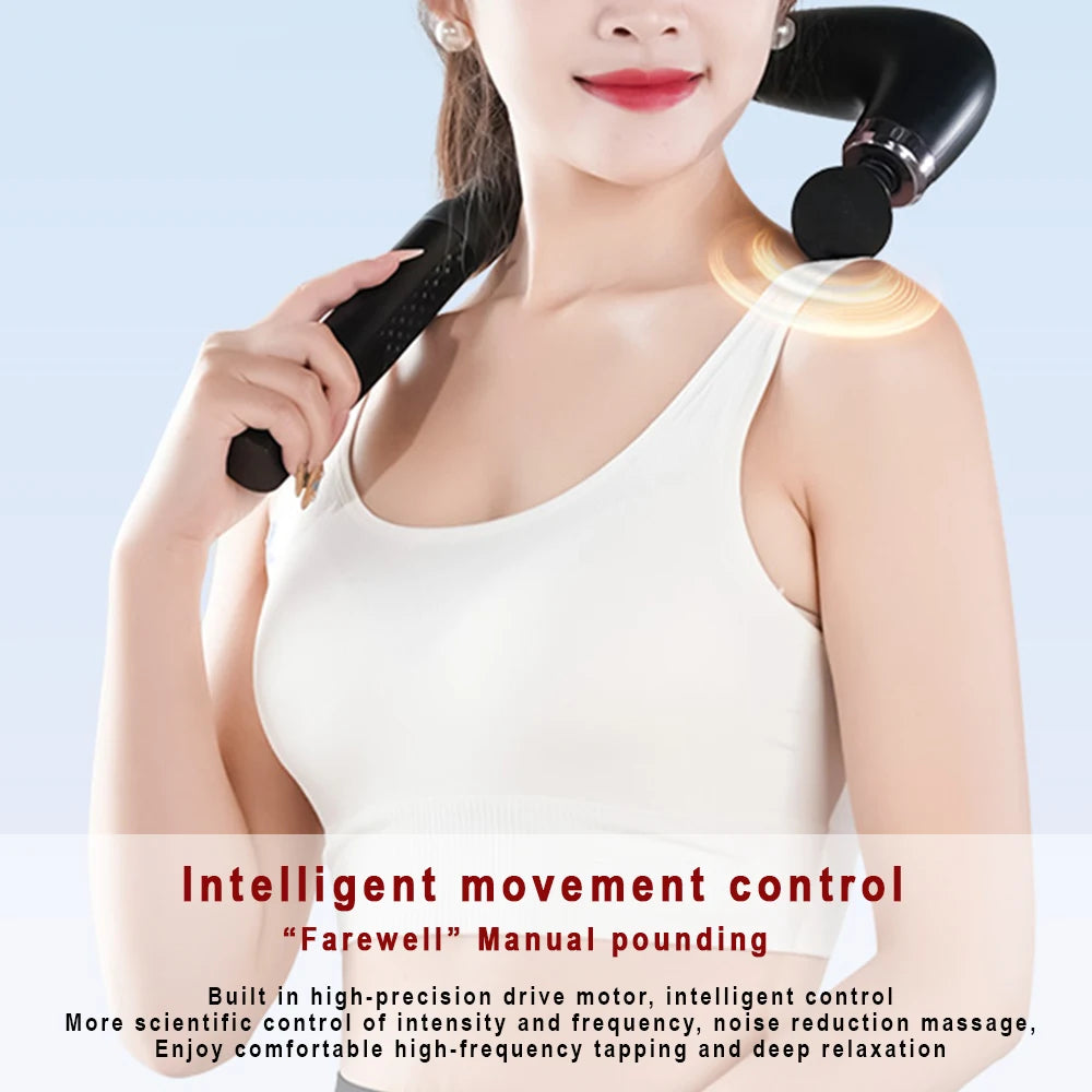 Fascia Gun with Extended Handle – Professional Self-Massage Tool for Hard-to-Reach Areas