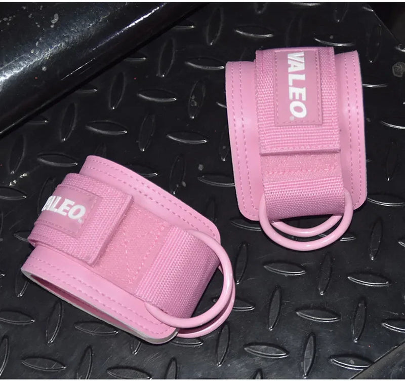 Leather Fitness Ankle Straps Adjustable D-Ring Foot Support