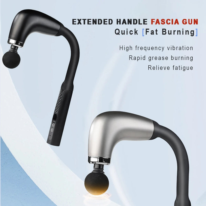 Fascia Gun with Extended Handle – Professional Self-Massage Tool for Hard-to-Reach Areas