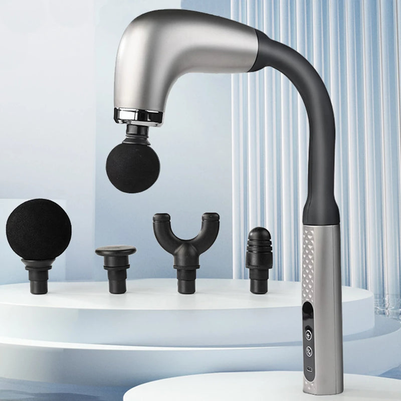 Fascia Gun with Extended Handle – Professional Self-Massage Tool for Hard-to-Reach Areas