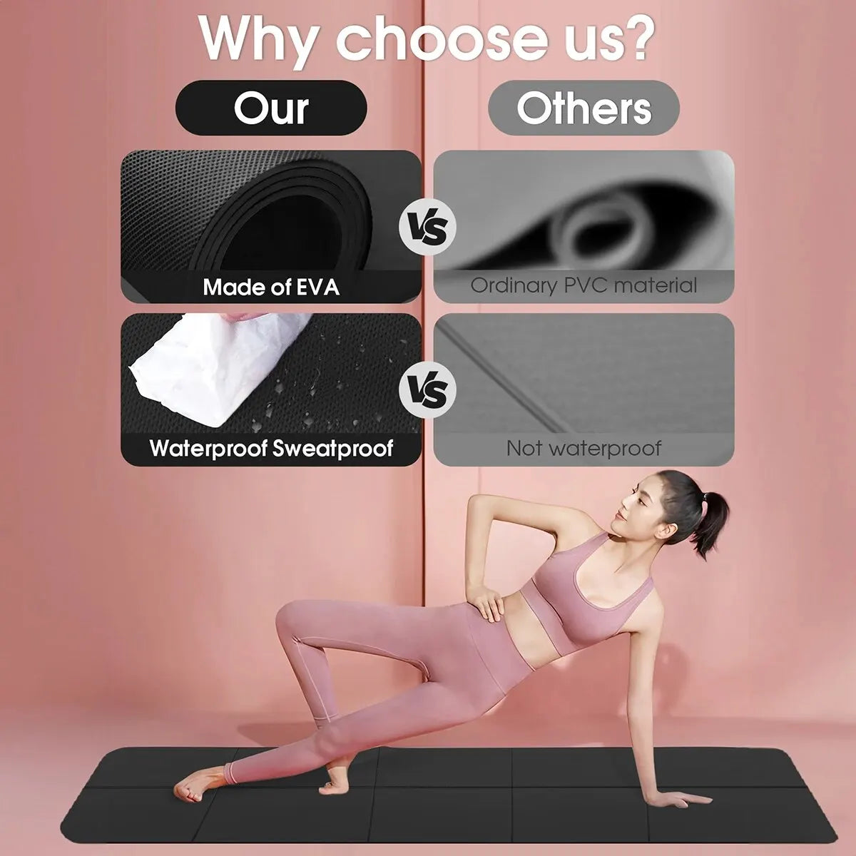 Premium Anti-Slip Yoga Mat – 4mm EVA Foam for Ultimate Comfort & Stability