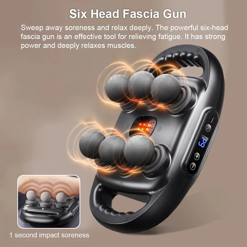 Fascia Gun Pro – 6-in-1 Deep Tissue Massager for Complete Muscle Recovery