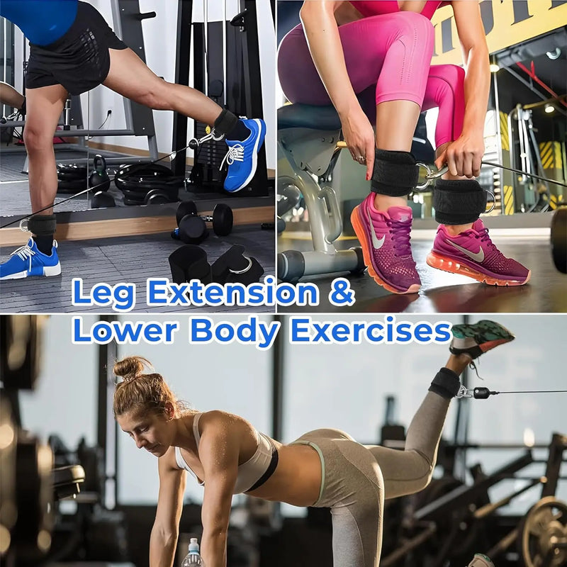 Fitness Ankle Straps Adjustable D-Rings