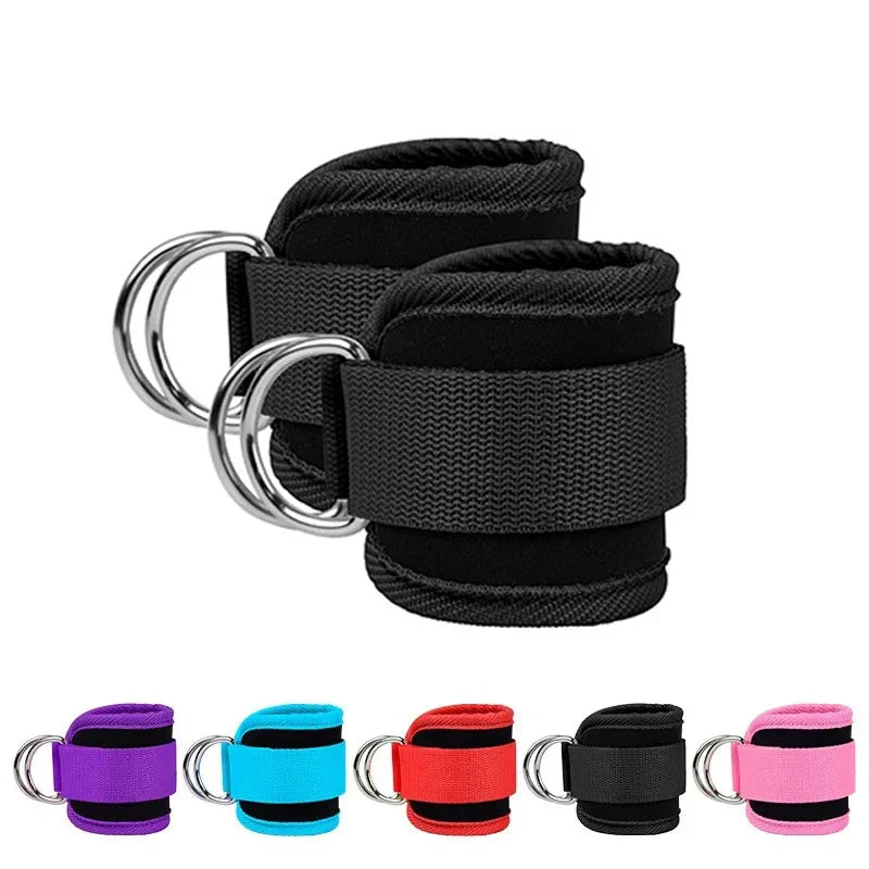 Fitness Ankle Straps Adjustable D-Rings