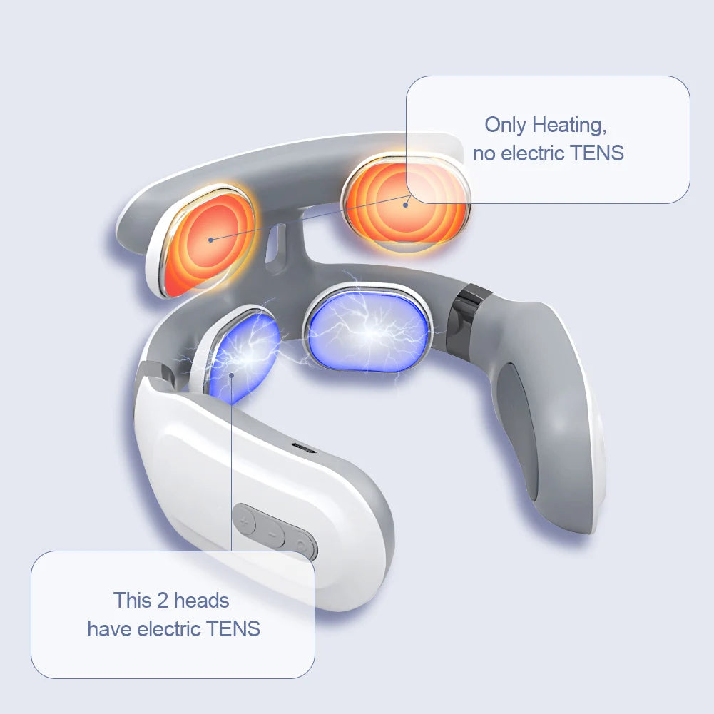 Smart Wireless Neck & Back Massager with Heat + TENS Therapy