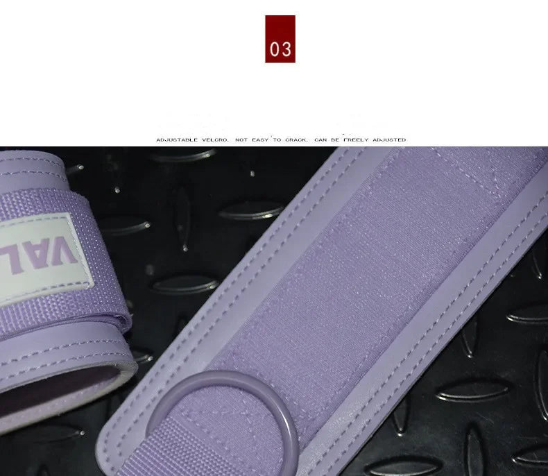 Leather Fitness Ankle Straps Adjustable D-Ring Foot Support