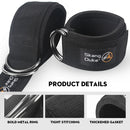 Fitness Ankle Straps D-Ring Support Cuffs Gym Leg Strength