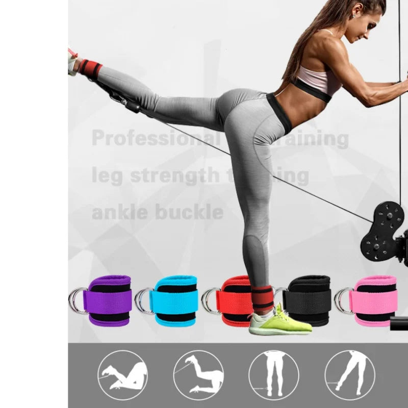 Fitness Ankle Straps Adjustable D-Rings