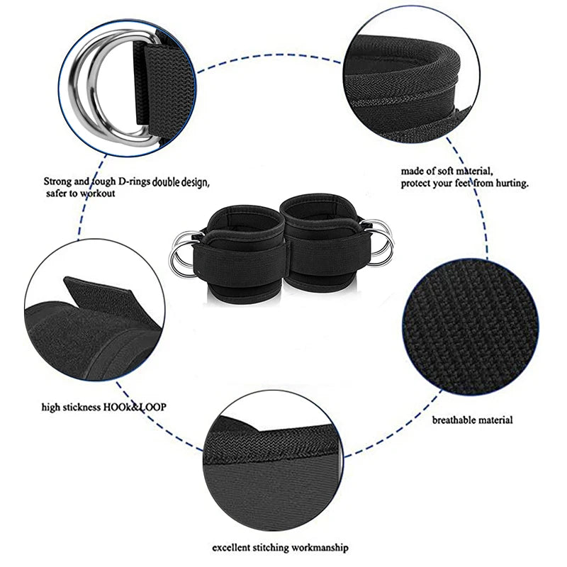 ProFit Ankle Cuff System – Heavy Duty Double D-Ring Straps (2-Pack)