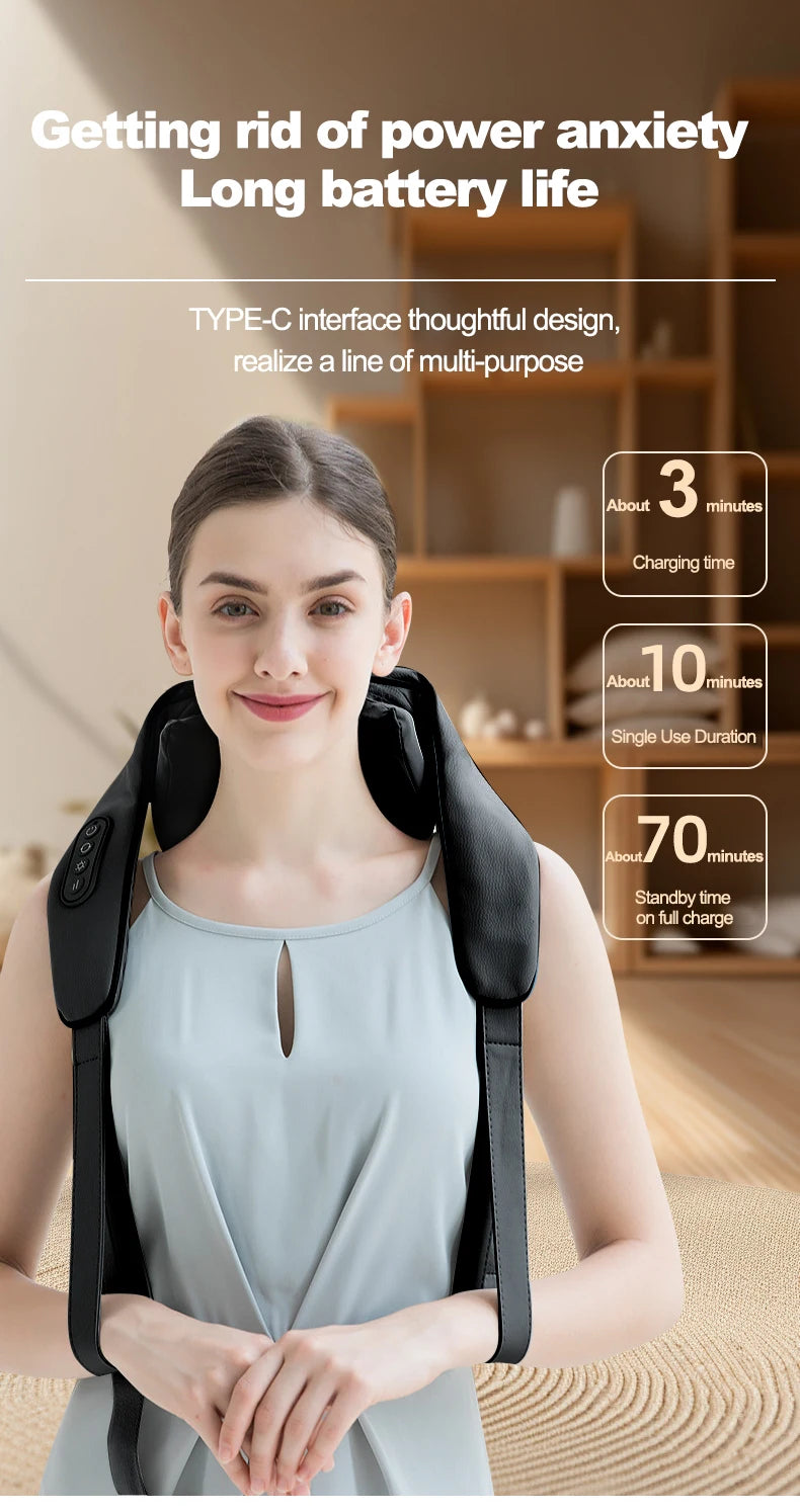Wireless 3D Shiatsu Neck & Shoulder Massager