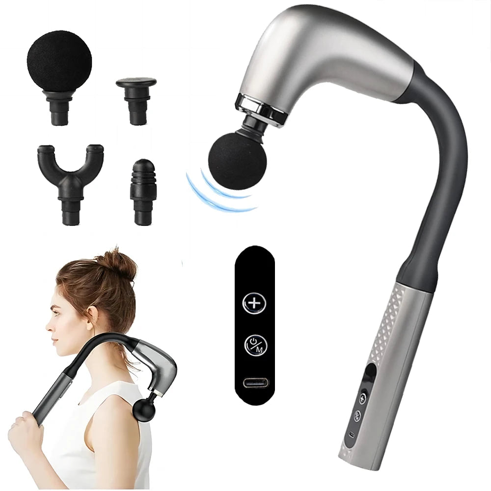 Fascia Gun with Extended Handle – Professional Self-Massage Tool for Hard-to-Reach Areas