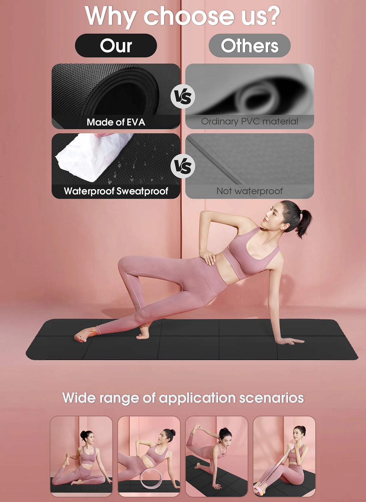 Premium Anti-Slip Yoga Mat – 4mm EVA Foam for Ultimate Comfort & Stability