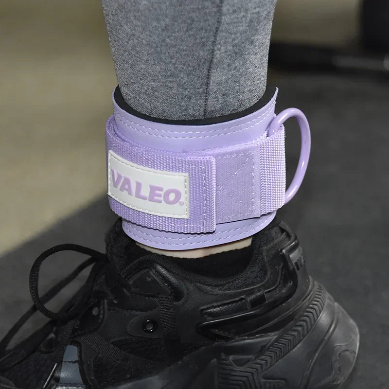 Leather Fitness Ankle Straps Adjustable D-Ring Foot Support