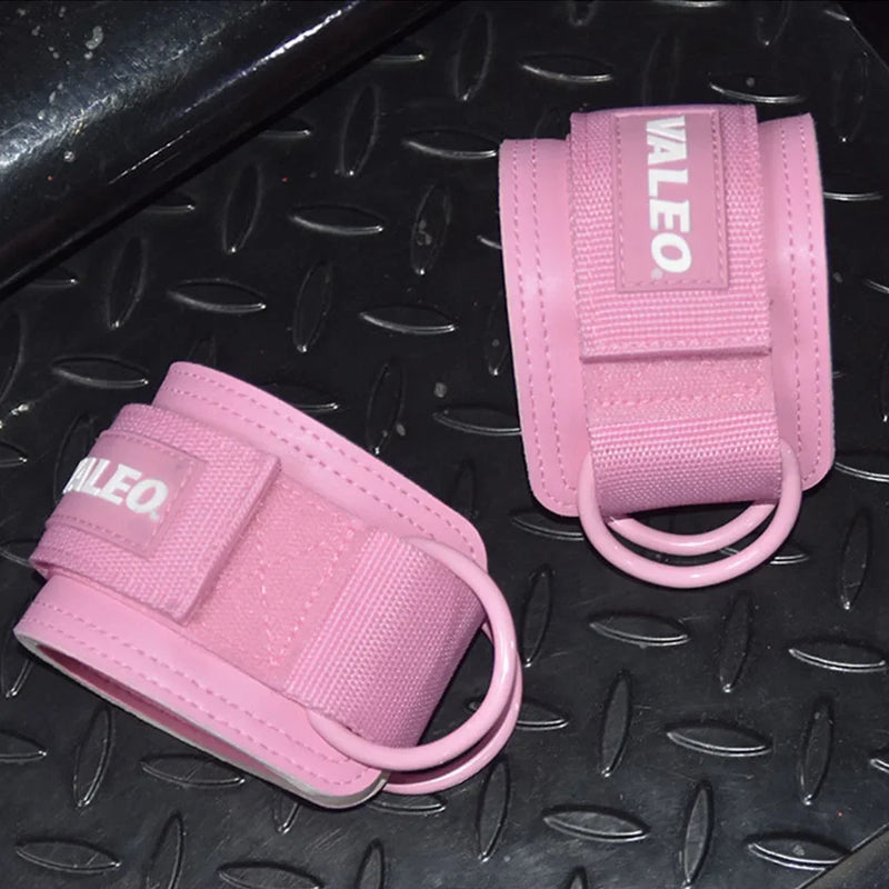 Leather Fitness Ankle Straps Adjustable D-Ring Foot Support